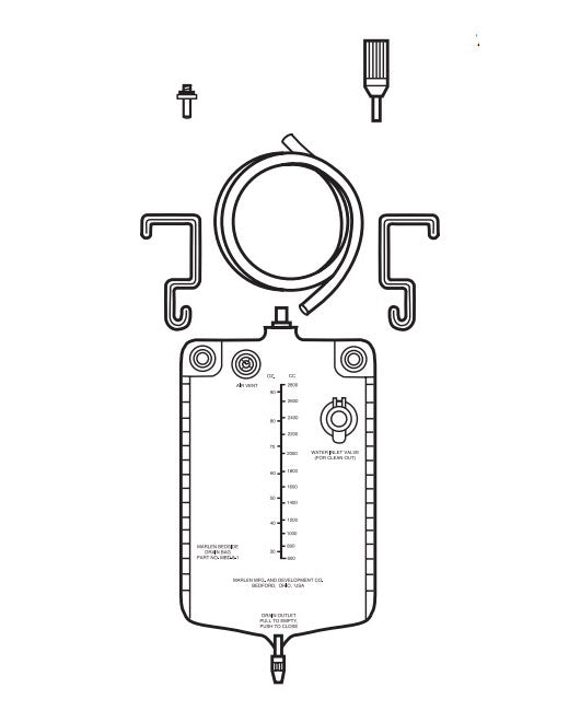 Marlen Urinary Night/Bedside Drainable Bag Plastic Hangers