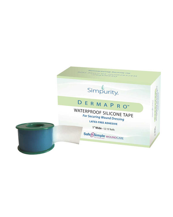 Safe n Simple DermaPro Silicone Waterproof Ostomy Tape 1" x 15'  (1 Roll)