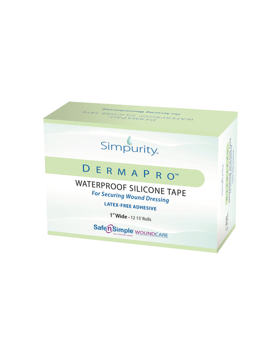 Safe n Simple DermaPro Bande de cicatrice étanche en silicone 1" x 15' (1 rouleau)